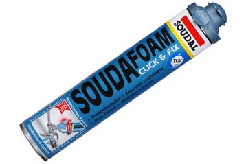 Soudal soudafoam click fix 750 ml, champagne, bus, Verzenden, Nieuw