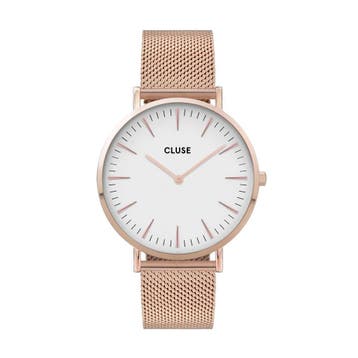 Cluse Boho Chic Mesh White, Rose Gold Colour (Horloges), Verzenden, Nieuw