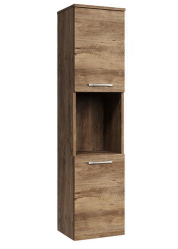 Badkamerkast Montreal 30 x 30 x 131 cm Bruin Eiken Kolomkast, Verzenden, Nieuw, (Half)hoge kast