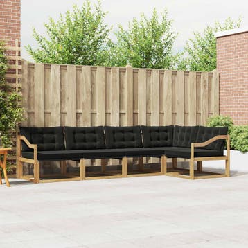 vidaXL Buiten bankenset 5 st Wit en zwart, Verzenden, Nieuw