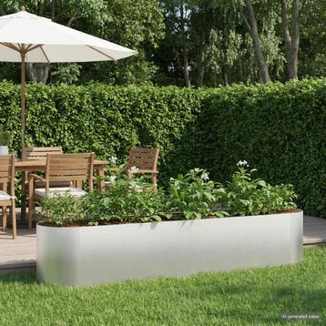 vidaXL Verhoogd Tuinbed Roestvrij staal 200 x 40 x 40 cm, Verzenden, Minder dan 60 cm, Nieuw, Metaal