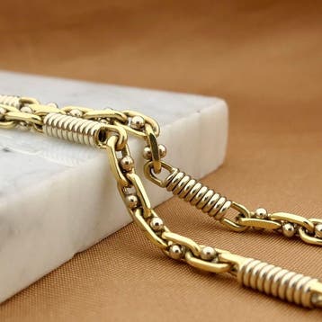 Bicolor gouden Monte Carlo schakelarmband, Ophalen of Verzenden, Gebruikt, Goud, Goud