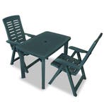vidaXL 3-delige Bistroset kunststof groen, Tuin en Terras, Tuinsets en Loungesets, Verzenden, Nieuw, Textileen, 3 zitplaatsen