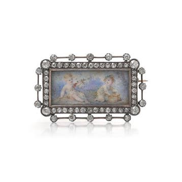 Broche Gemengde metalen - Victoriaanse diamant- en