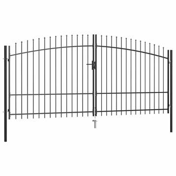 vidaXL Dubbele deur hekpoort Woerden met speerpunt 400x224,5, Tuin en Terras, Tuinpoorten, Verzenden, Nieuw