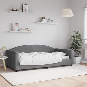 vidaXL Slaapbank 100x190 cm stof donkergrijs, 100 cm, Eenpersoons, Verzenden, Nieuw