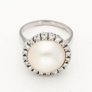 Ring - 14 karaat Witgoud - Diamant, Nieuw