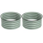 TRUUSK Hoogbed Van Staal - 2-delige Set - Plantenbed Ø60x30c, Verzenden