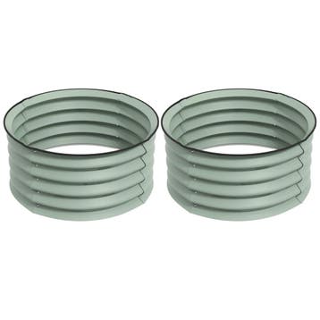 TRUUSK Hoogbed Van Staal - 2-delige Set - Plantenbed Ø60x30c, Verzenden