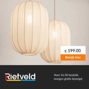Rietveld-Hanglampen-Beige, Zand-Stof, Metaal, Verzenden, Nieuw