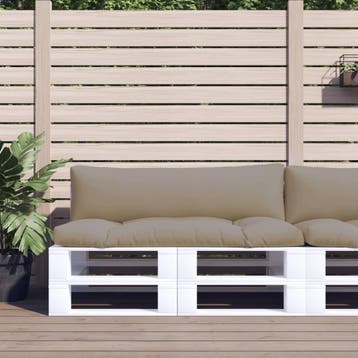 vidaXL Palletkussens 2 st stof taupe, Huis en Inrichting, Woonaccessoires | Kussens, Verzenden, Nieuw