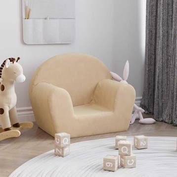 vidaXL Kinderbank zacht pluche crèmekleurig, Verzenden, Nieuw