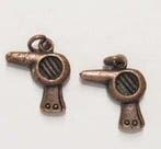 2x Antiek koperen metalen bedel Fohn 17 mm (Bedels), Hobby en Vrije tijd, Ophalen of Verzenden, Nieuw, Bedel