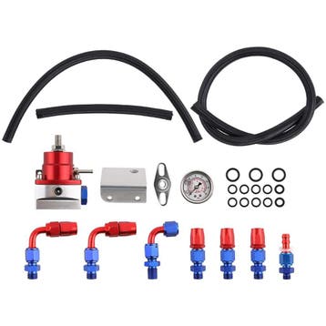 Verstelbare Brandstofdrukregelaar Kit met Gauge AN6 Hose End, Verzenden, Nieuw, Universele onderdelen