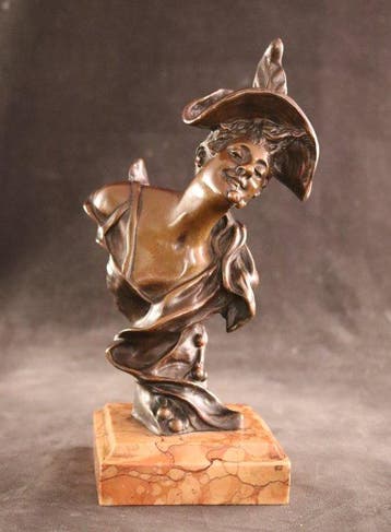 Art Nouveau buste - Georges Van der Straeten (1856-1941) -