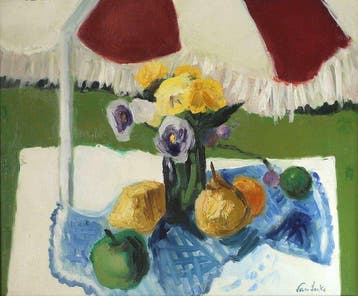 Arthur Van Hecke (1924-2003) - Fruits sur table sous parasol