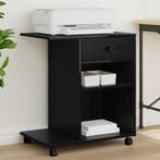 vidaXL Printerstand Effen Zwart Eiken 60 x 40 x 68.5 cm, Computers en Software, Printers, Verzenden, Nieuw