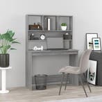 vidaXL Bureau met schappen 102x45x148 cm bewerkt hout grijs, Verzenden, Nieuw