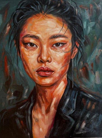 Nguyn V.L (1993) - Regard Embrasé 80 60 cm - No Reserve