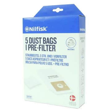 Nilfisk stofzuigerzakken Compact series origineel 5 stuks, Witgoed en Apparatuur, Stofzuigers, Verzenden, Nieuw