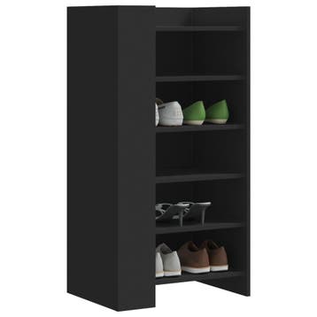 vidaXL Schoenenkast 52x37,5x100 cm bewerkt hout zwart, Verzenden, Nieuw