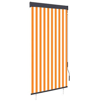 vidaXL Rolgordijn voor buiten 100x250 cm wit en oranje, Huis en Inrichting, Verzenden, Nieuw, Oranje
