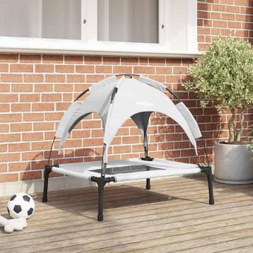 vidaXL Hondenbed Zilvergrijs 76 x 62 x 70,5 cm Staal, Verzenden, Nieuw