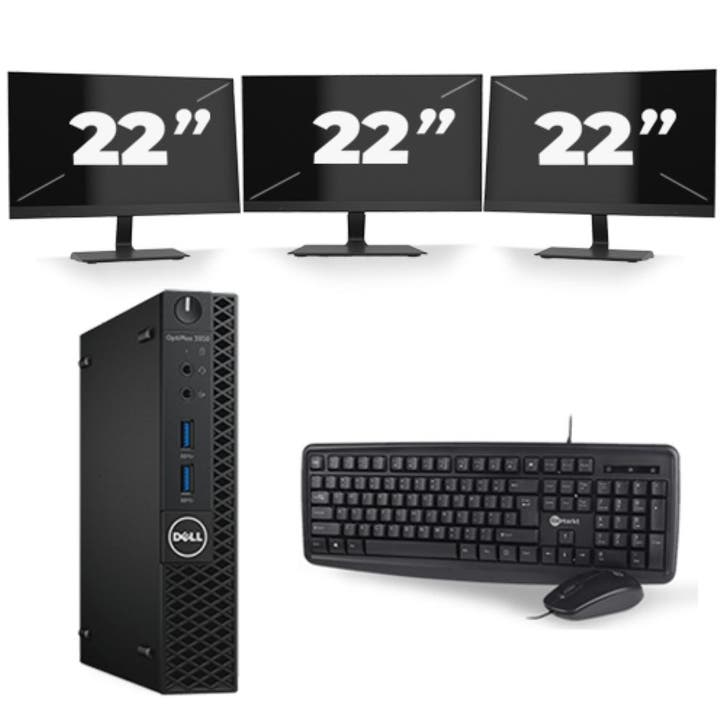 Dell Optiplex 3050  -   i5-7e  - 8GB  - 256GB  + 3x 22 inch, Computers en Software, Windows Laptops, SSD, Qwerty, Refurbished