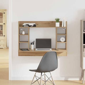vidaXL Aan de muur bevestigd bureau artisanaal eikenkleurig, Verzenden, Nieuw
