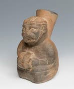 Precolumbiaans. Moche Keramische Aapfles Met Spaanse