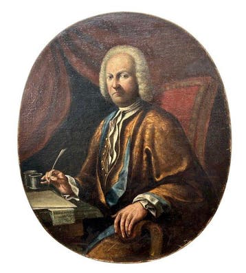 Italiaanse school (XVIII) - Ritratto di gentiluomo con penna