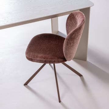 WOOOD Femke Eetkamerstoelen - Chenille Stof - Bruin- Set van, Nieuw
