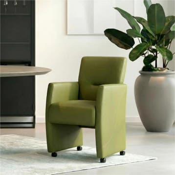 Leren eetkamerstoel Pleasure - Toledo Apple Green (groen) -, Eigentijds, Modern, Overige kleuren, Nieuw, Leer