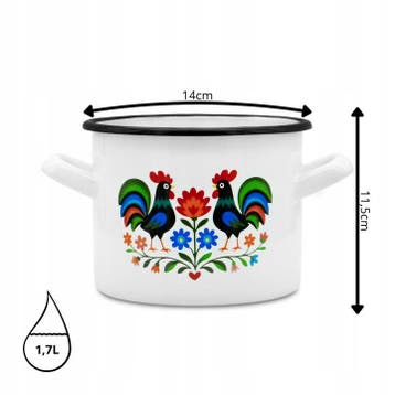 Emaille Kookpan 1,7 Liter – Kleine Geëmailleerde Pan 14 cm –, Ophalen of Verzenden, Nieuw