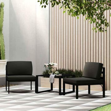 vidaXL Middenbank sectioneel met kussens aluminium, Tuin en Terras, Verzenden, Nieuw, Overige materialen