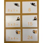 Tafels leren met aapjes (zie omschrijving), Verzenden, Nieuw