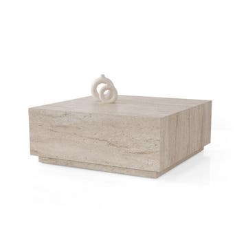 Asir 974NMB2229 Salontafel Travertijn van 149 voor 49 SCHADE, Huis en Inrichting, 50 tot 100 cm, Vierkant, Nieuw, 5 – 50
