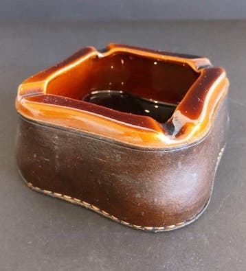 Asbak - Keramiek, Leder - Air France - Handschoenenkastje