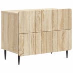 vidaXL Nachtkastje Sonoma Eiken 62 x 34,5 x 49,5 cm Bewerkt, Minder dan 45 cm, Verzenden, Nieuw, Minder dan 55 cm