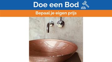Bieden: Glass Design Ø 40 cm washbasin glass brons, Watersport en Boten, Ophalen of Verzenden, Nieuw, Kombuis en Sanitair, Zeilboot of Motorboot