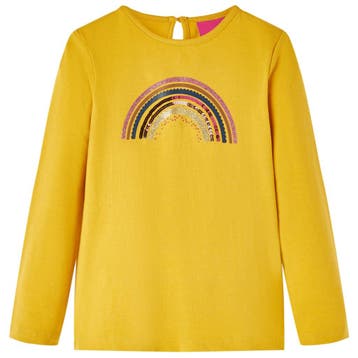 vidaXL Kindershirt met lange mouwen 128 okerkleurig, Kinderen en Baby's, Verzenden, Nieuw