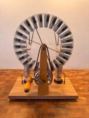 Elektrostatische generator - Hout, Glas, Leder, Metaal,