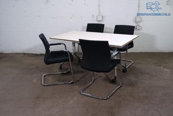Tweedehands Kusch+Co klaptafel ahorn 160x80 verrijdbaar, Verzenden, Gebruikt