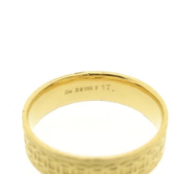 24 Karaat gouden Byzantijnse band ring, Sieraden, Tassen en Uiterlijk, Ringen, 18 tot 19, Gebruikt, Ophalen of Verzenden, Dame