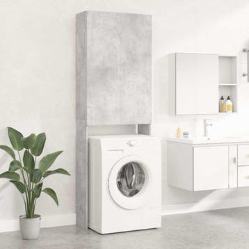 vidaXL Wasmachinekast 64x25,5x190 cm betongrijs, Verzenden, Nieuw