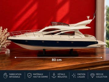 Grande maquette de yacht en BOIS Sunseeker Manhattan 64 – 80, Nieuw