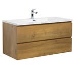Badkamermeubel Set Angela 100cm Eiken Badmeubel, Huis en Inrichting, Verzenden, Nieuw, Wastafelkast