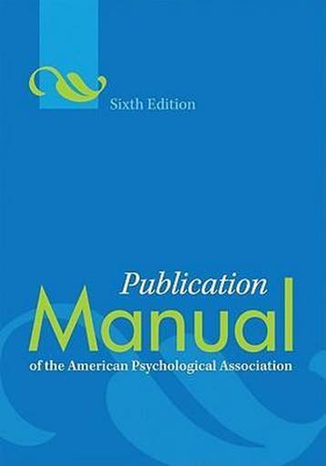 Publication Manual of the American Psychological Association, Verzenden, Gelezen, American Psychological Association