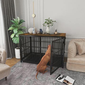 Stijlvolle Houten Hondenkennel - Meubelstijl Bench met 3 Deu, Dieren en Toebehoren, Verzenden, Nieuw