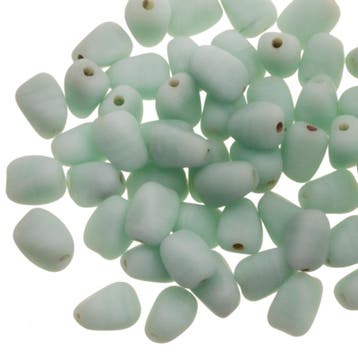 5 x Glaskralen Pebble Mat Mint (Pebble vintage glaskralen), Hobby en Vrije tijd, Ophalen of Verzenden, Nieuw, Kraal